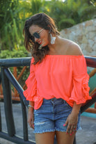 Aruba Off the Shoulder Top CORAL (Darby)