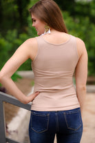 Basic Ribbed Tank Top TAUPE