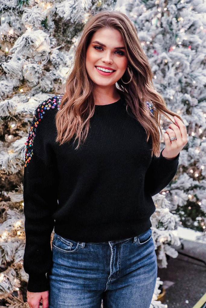 Party Favor Sequin Sweater BRITTANY