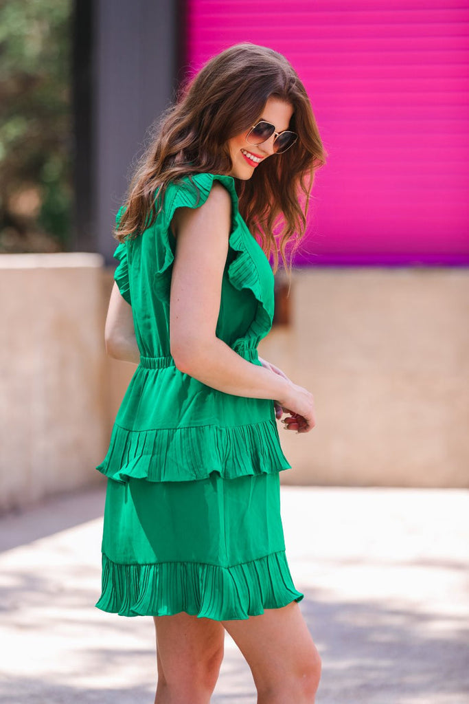 Game Day Ruffle Dress GREEN (Brittany)