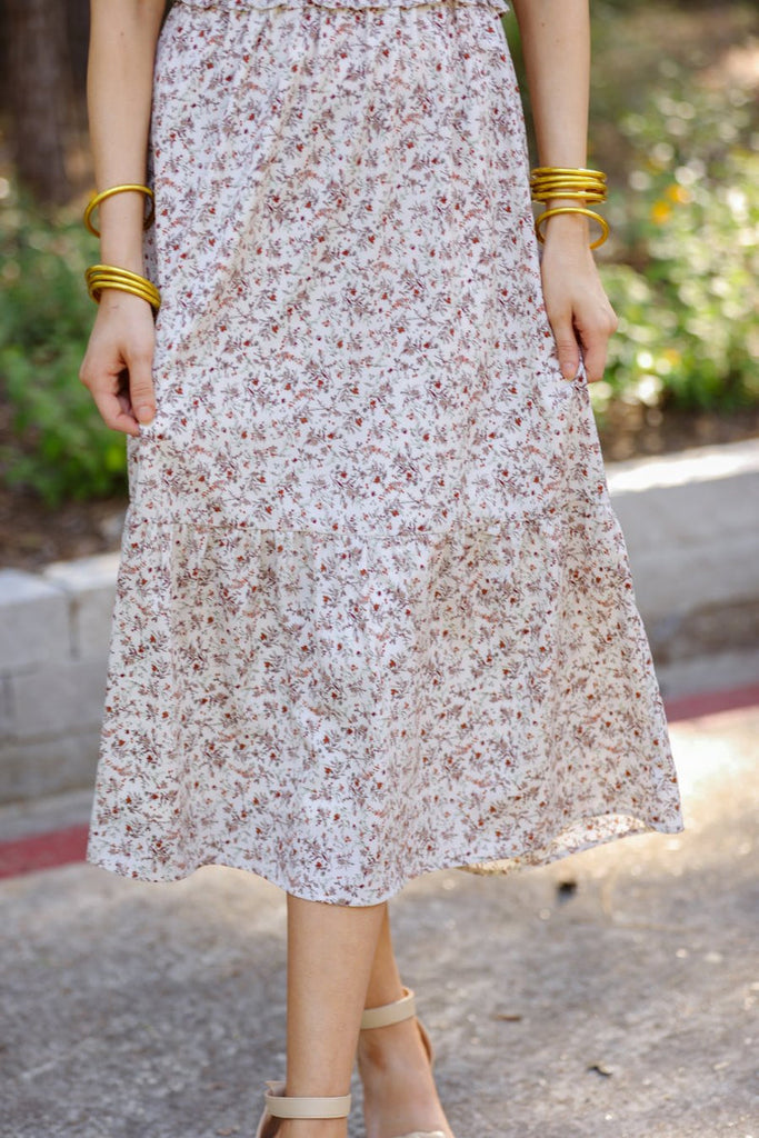 Rosemary Floral Midi Dress NEUTRAL (Taylor)