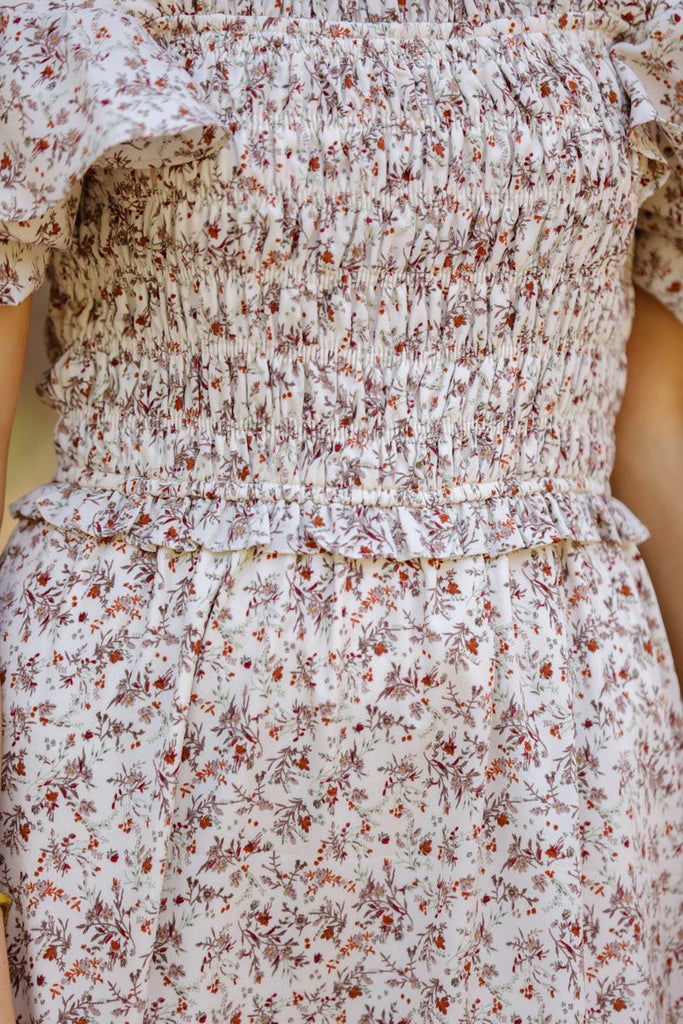 Rosemary Floral Midi Dress NEUTRAL (Taylor)