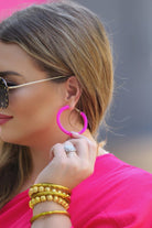 American Honey Hoop Earrings PINK (Sydney)