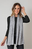 Cozy Heathered Bordeaux Cardi Wrap (Front Scarf)