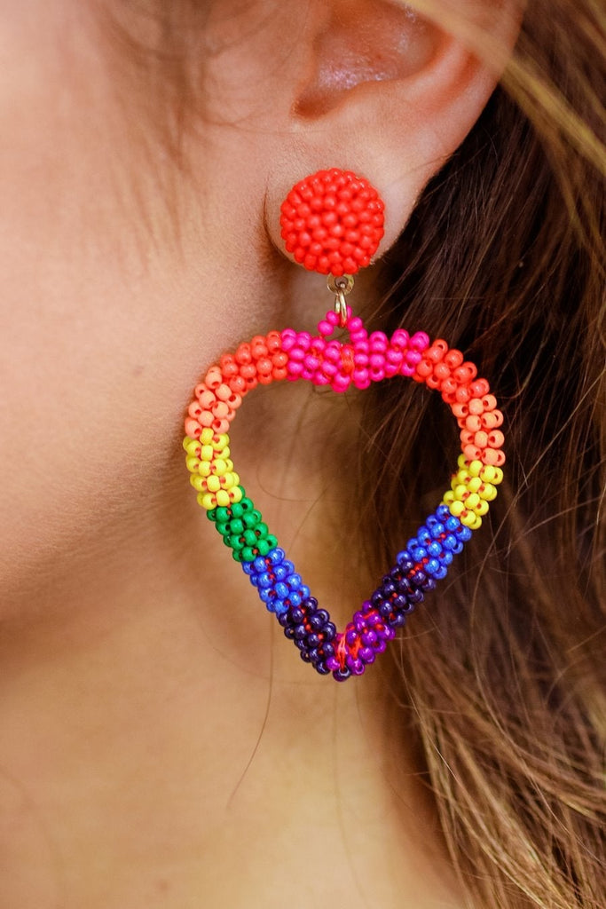 Follow the Rainbow Heart Earrings