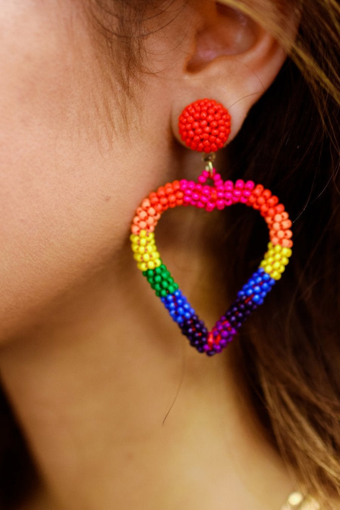 Follow the Rainbow Heart Earrings