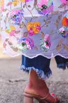 Glamorous Floral Sequin Kimono SYDNEY