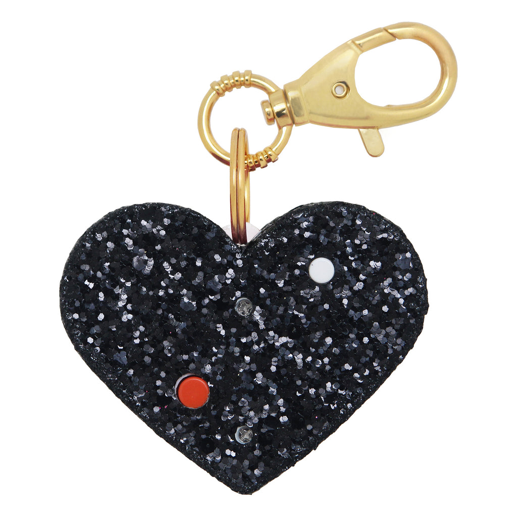 Personal Security Alarm - Glitter Heart (Black BACK)