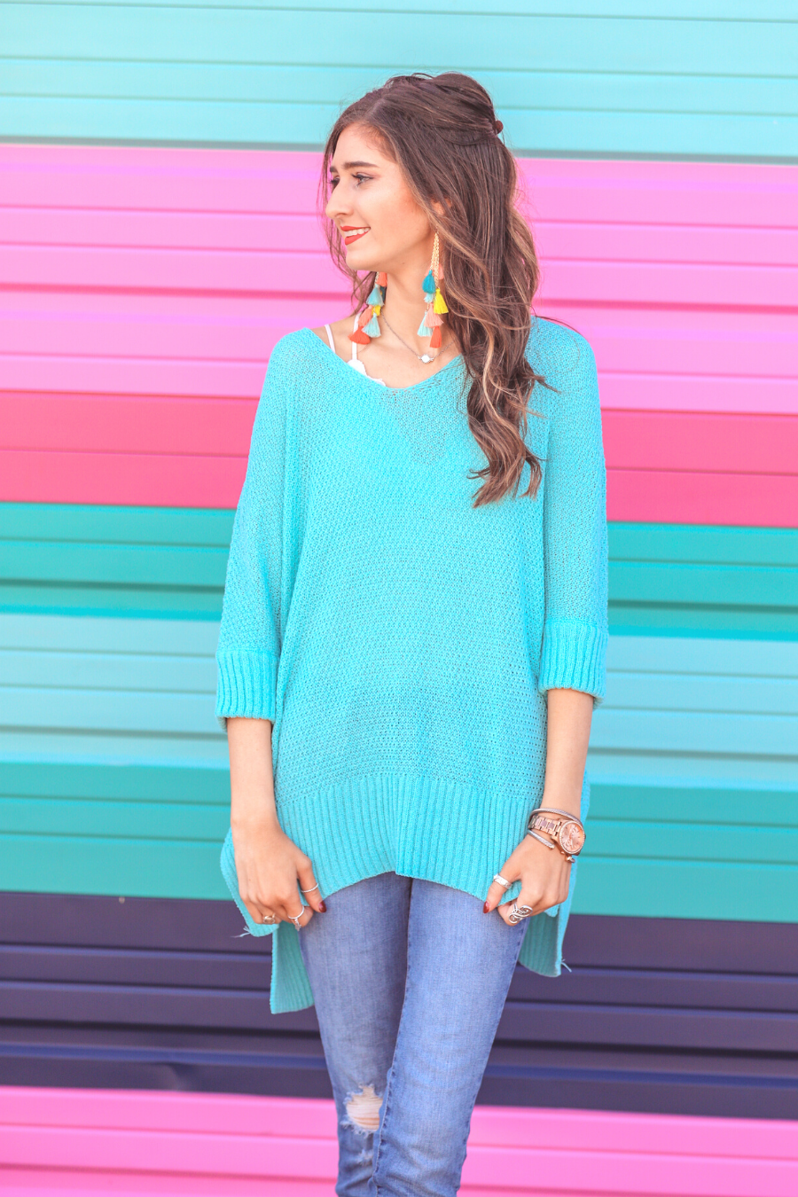 Jenna Hi Lo Tunic AQUA (Taylor)