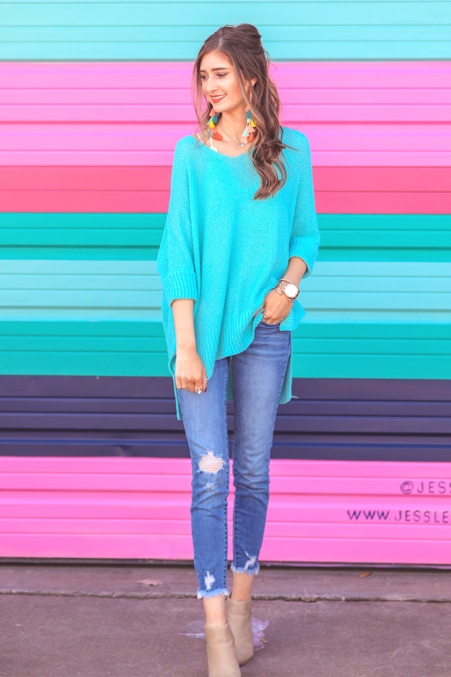 Jenna Hi Lo Tunic AQUA (Taylor)