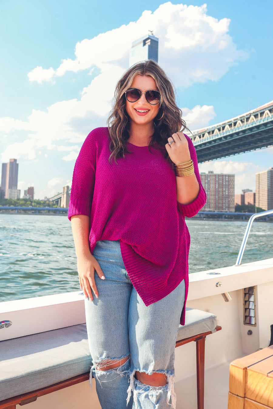 Jenna Hi Lo Tunic MAGENTA (Sydney)