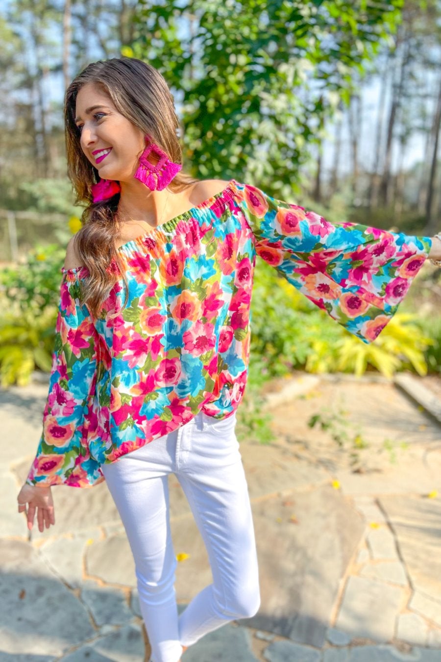 Key West Floral Off the Shoulder Top