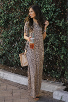 Let's Talk Leopard One Shoulder Maxi Dress