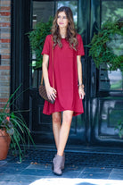 Maddy T-Shirt Dress BURGUNDY (Taylor)