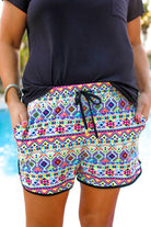 Maya Aztec Drawstring Everyday Shorts DARBY