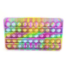 a waterproof tie dye pastel silicone zippered pencil case with poppable bubbles, a discreet popping sound, a comfortable touch, compact storage for small essentials, and an endlessly reusable, dishwasher-safe design for versatile daily use