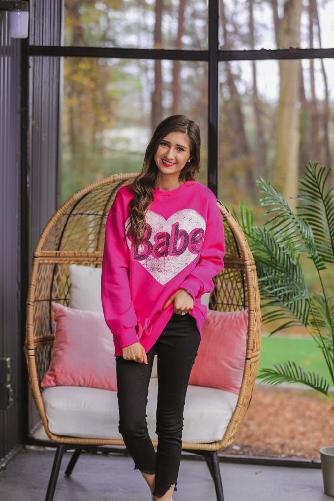 Retro Babe Sweatshirt PINK (Taylor)