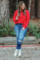 Riley Ruffle Sleeve Top RED (Sydney)