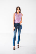 Mid-Rise Non-Distressed Dark Wash Skinny Jeans VICTORIA