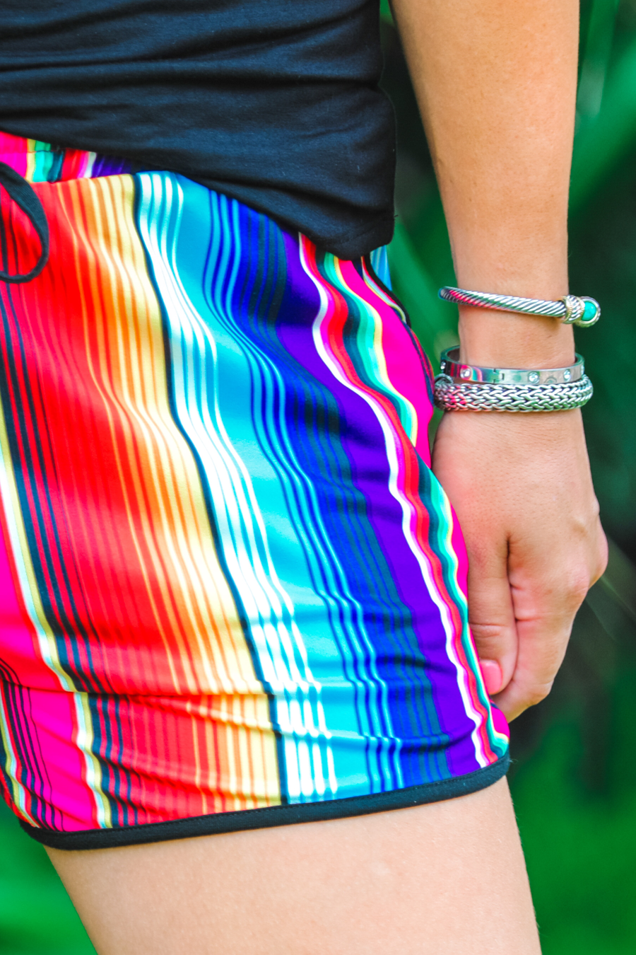 San Antonio Serape Drawstring Everyday Shorts (CLOSEUP)