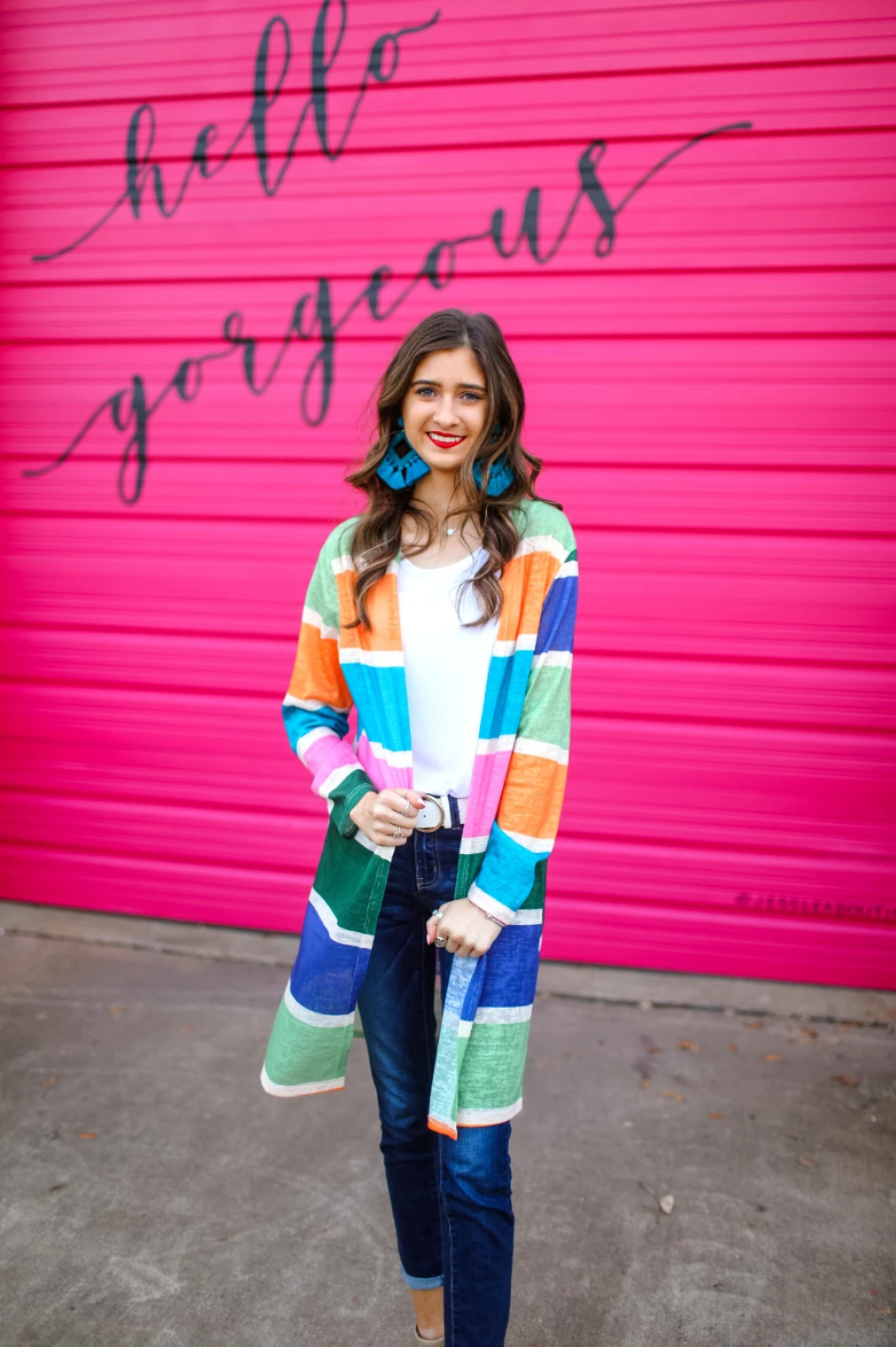 Poolside Colorful Striped Cardigan (Taylor)