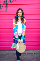 Poolside Colorful Striped Cardigan (Taylor)