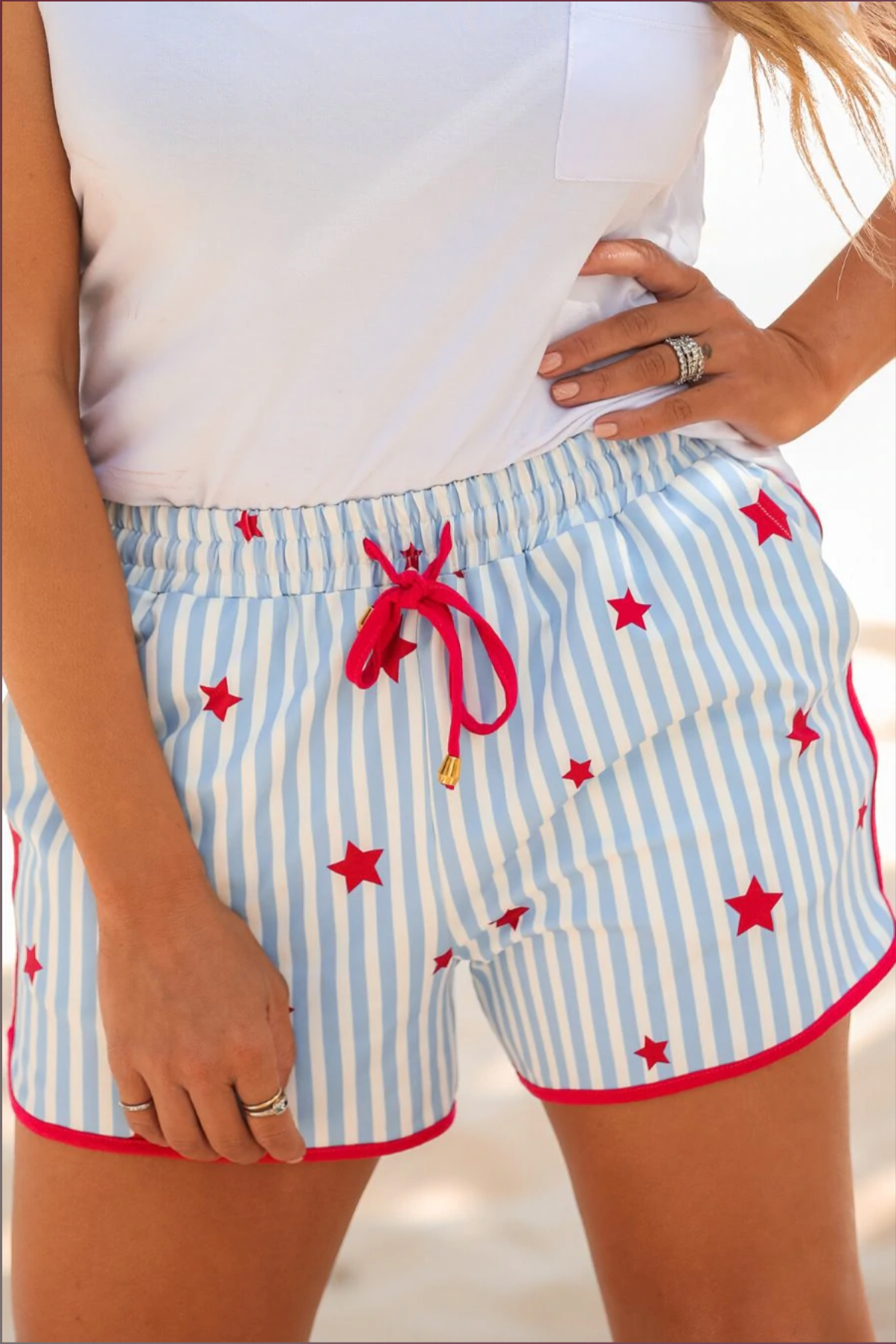 Stars & Stripes Drawstring Everyday Shorts BROOKE