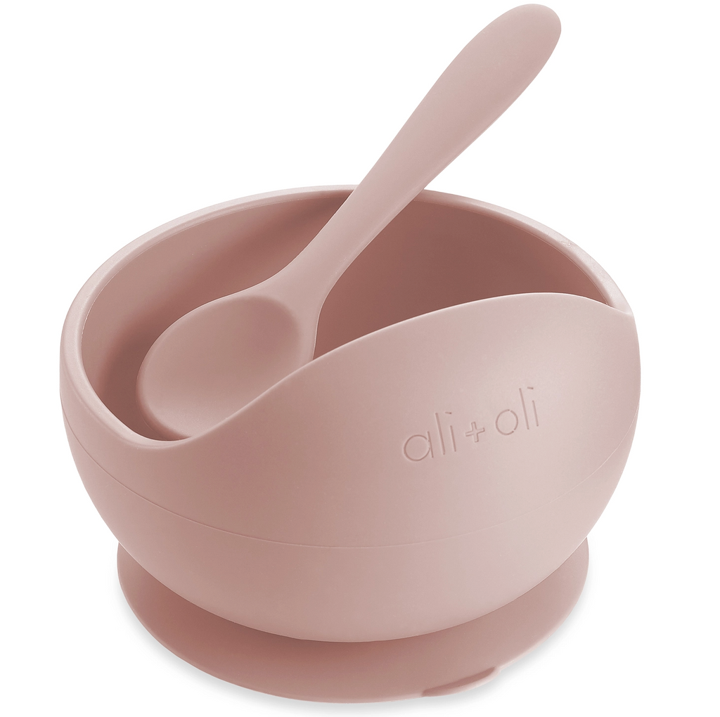 Silicone Suction Bowl & Spoon Set (Blush)