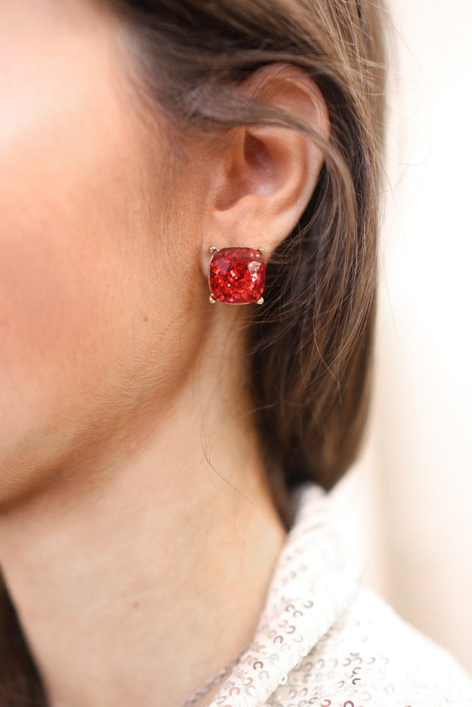 Sparkle For Days Earrings RED