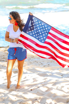 Star Spangled Drawstring Everyday Shorts BLUE (Darby)