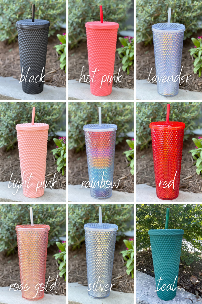 Studded Tumbler Cups (colors with names)
