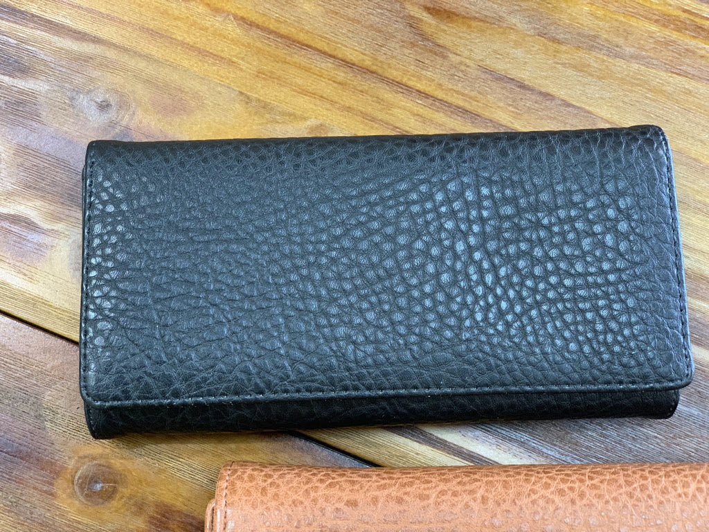 TRSK Leather Wallet - Black (FRONT)