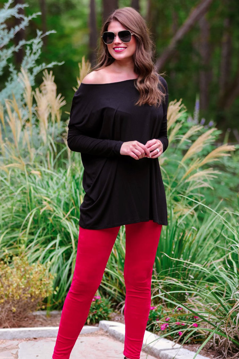 ultra soft stretch leggings crafted from luxurious velvet fabric with an elastic waistband and flattering rise in red