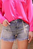 Zeppelin Fringe Rhinestones Shorts BRITTANY