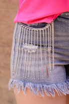 Zeppelin Fringe Rhinestones Shorts BRITTANY