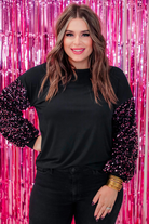 Out Until Midnight Sequin Top BLACK (Sydney)